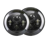 Phares Avant 2 Phares LED Pour Voiture 7" Hi/Low H4 Halo Angle Eyes Pour Urban Pour BMW Pour Jeep JK 4x4 Pour Suzuki Pour Samurai Pour Wrangler(2 piece Half-7inch)
