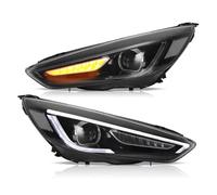 Phares Avant 2015-2018 Pour Ford Pour Focus Pour Mark 3th Pour Gen Facelift Double Faisceau Projecteur Phares Noir Ensemble de phare(Projecor,LHD)