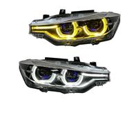 Phares Avant Assemblage 2 Phares LED Dynamiques Jaunes Et Blancs Avec Clignotants Intégrés Pour BMW Série 3 F30 F35 F80 (2013-2019)(For Xenon)