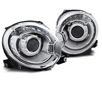 Phares avant compatibles avec Fiat 500 2007 2008 2009 2010 2011 2012 2013 2014 2015 GV-1264 - Ensemble complet de phares avant pour voiture - Phare conducteur et passager - Chromé
