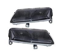 Phares avant de voiture compatibles avec les phares à LED Audi A6 2005-2011 A6L C6 S6, ensemble de phares de style Q7 modifié(2pcs Black,Xenon)