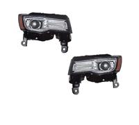 Phares Avant de Voiture pour Grand Cherokee 2014-2021, Ensemble de Feux de Route amélioré avec lentilles de Projection bifocales (Version argentée)