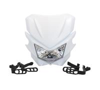Phares Avant LED Plaque Phare Moto Motocross, Phare Universel Accessoires Phares Vélo Saleté pour Kawasaki pour Klx250 KLX 150 450 LED Moto Phare(Blanc)