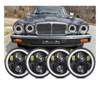 Phares Avant Lot De 4 Phares LED DRL 5,75 Pouces, Phares Ronds À LED 5,75 Pouces Pour BMW 320i 325 325e 325es 325i 325iX 325is 524td 528e 528i 530i 533i 535i 535is(4pcs Chrome)