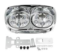 Phares Avant Moto Anti Brouillard pour Road for Glide pour FLTR 1998-2008 2009 2010 2011 2012 2013 Moto 5,75" Double Projecteur LED Phare Lampe(Chrome)