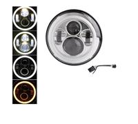 Phares Avant Moto Lumière Moto pour Electra Glide Softail Fat Boy Touring, Phare LED À Moteur 7 Pouces avec Phares Antibrouillard 4.5 Pouces Phare Moto LED(7 inch Halo S)