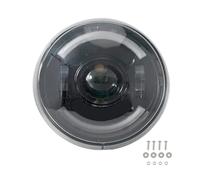 Phares Avant Moto Phare LED Noir Pour Vespa LX, Boîtier En Aluminium Remplacement Pour Feux Croisement Et Route Avec Anneau Halo