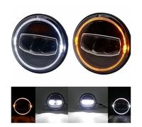 Phares Avant Phare Assemblage pour Hummer H1 & H2 2003 2004 2005 2006 2007 2008 2009 7 Pouces Phare LED DRL Halo Ambre Clignotant Voiture Moto(Two PCS)