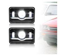 Phares Avant Phares À LED DRL 4x6 Pouces Pour Ford Pour Mustang 1979 1980 1981 1982 1983 1984 1985 1986 1987 1988 1989 1990 1991 1992 1993 Camion(2pcs Black)