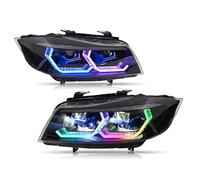 Phares Avant Pour BMW Série 3 E90 E91 2005-2012 Paire Lentille De Projecteur LED Mark Phare Assemblage Halogène Xénon Voiture Ensemble Phares(Halogen R*GB 05-12)