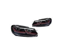 phares avant Pour VW Pour Golf 6 2009-2012 Kit De Phares À LED Avec Feux De Jour Séquentiels Et Feux De Croisement Bi-xénon HID(Red)