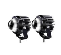 Phares Avant Projecteur LED Double Optique Feux Route/Croisement/antibrouillard 6000K Éclairage Extérieur Auxiliaire pour Voiture Projecteur Moto(2X White and White)