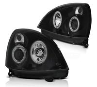 Phares CCFL Angel Eyes Tuning Tec Pour Renault Clio 2 01-05 Noir