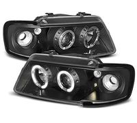 Phares compatibles avec Audi A3 8L 1996 1997 1998 1999 2000 GV-1090 Feux avant de voiture Lampes frontales Côté conducteur et passager Ensemble complet de phares Angel Eyes Noir