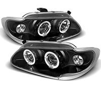 Phares compatibles avec Renault Megane GV-1514, phares avant de voiture, phares avant côté conducteur et passager, ensemble complet de phares Angel Eyes noirs