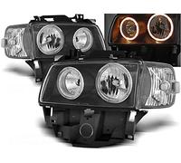 Phares compatibles avec Volkswagen T4 1996 1997 1998 1999 2000 2001 2002 2003 Bus GV-1619 Phares avant de voiture, phares avant Angel Eyes noir