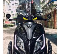 Phares De Moto Lumineux Stéréoscopiques 3d,Autocollants De Décoration De Casque,Carénage De Scooter Modifié,Autocollant Étanche Universel - Type Pvc Yellow