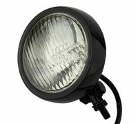 phares de moto Phare Vintage 4.5 pouces grille protection, feu antibrouillard rétro, lampe auxiliaire pour café pour Racer pour brouilleur Blocs Optiques Moto(Black Clear)