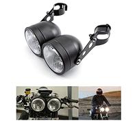 Phares de moto phares avant doubles avec support pour Bobber Chopper Cafe Racer