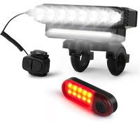 Phares De Vélo Avant Et Arrière,8 Led + 20 Smd Et Batterie Au Lithium De 4000 Mah,Tweeter 130 Db Super Lumineux Et Puissant,6 + 3 Modes Et Rechargeable Par Usb,Étanche Ip44,Pour Vtt Et Vélo De