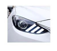 Phares de voiture compatibles avec Mazda 3 2014-2019, lentille DRL double faisceau H7 xénon jaune, clignotant dynamique compatible avec Mazda 3/Axela(2014-2016 Year,6000K Xenon kit)
