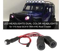 Phares De Voiture Led Double Couleur, Yeux D'Ange, Pour Voitures 1/10 Rc, Chenille De Roche Axiale Scx10 Rc4wd Traxxas Trx-4