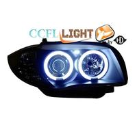 phares design angel eyes, CCFL Angel Eyes, noir, H7+H7 BMW E87, 04-11 noir pour: BMW serie 1 (E81/E87) 04-11