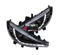 phares design, set 207, 06-09 noir SET COMPLET pour: Peugeot 207 06-09