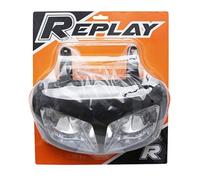 PHARES DOUBLE OPTIQUE REPLAY RR8 POUR MBK 50 BOOSTER 2004>-YAMAHA 50 BWS 2004> NOIR MAT AVEC 2
