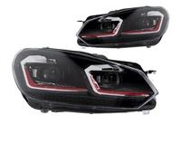 Phares Dynamiques Phares Avant pour VW pour Golf 6 MK6 2009-2012 R20 pour GTI Phares pour Feux De Jour Accessoires Automobiles Feux De Voiture Ensemble Lampe Avant(G*TI Red One Set)