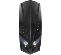 PHARES FACE AV SCOOT ADAPTABLE PEUGEOT 50 LUDIX NOIR BRILLANT DOUBLE OPTIQUE AVEC LEDS BLANCHES POUR