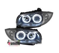 PHARES FEUX AVANTS ANGEL EYES CCFL NOIR BMW SERIE 1 E87 E82 E81 E88