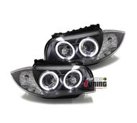 PHARES FEUX AVANTS ANGEL EYES LED NOIRS BMW SERIE 1 E81 / E82 / E87 / E88 (02862)