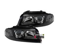 PHARES FEUX AVANTS GLACE LISSE NOIRS AUDI A4 PH2 (13860)