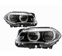 Phares Full LED Angel Eyes pour BMW Série 5 F10 F11 LCI 2014-2017 avec Xenon