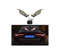 Phares œil de diable de voiture, lumières LED pour fenêtre de voiture, phares dynamiques pour pare-brise et vitre arrière, prise USB, bouton poussoir de contrôle des yeux LED