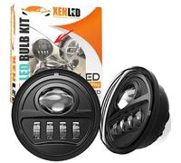 Phares LED auxiliaires 4.5"" Harley Davidson 34W - Glide / Fat Boy - Homologué - Noir - La paire
