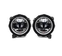 Phares LED Compatible Pour Jeep Wrangler JL 2018 2019 2020, feux de croisement et de route, clignotant Halo DRL, 2 pièces(Silver)