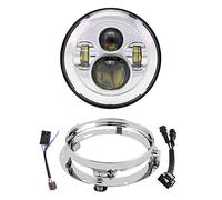 Phares LED de 17,8 cm avec support de montage DOT pour moto Touring Street Glide Road King Electra Glide Ultra Classic Fat Boy Tri Cvo Heritage Softail Slim Delux Ultra Limited Chrome