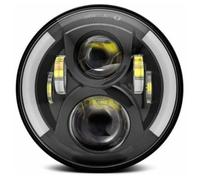 Phares Led De Moto 12 V / 24 V, Clignotants Retro Ronds, Remplacement De Phare Jeep Wrangler De 7 Pouces