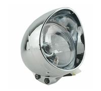 Phares Moto Avant LED Phare De Moto Rétro Universel Feu Haut/bas Cruiser Café Racer(Chrome)