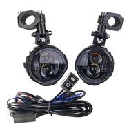 Phares Moto Paire Phares Antibrouillard Pour Moto 100 W Feux De Conduite Auxiliaires À LED Projecteur Phare Bicolore Clignotant Feu Avant Phares