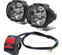 Phares Moto Phares Moto Feux Auxiliaires Scooter Projecteurs Ampoules Antibrouillard À 6 LED Travail Avec Interrupteur Avant Phares(1 jeu)