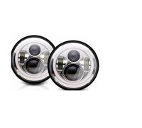 Phares Phare 2x Voiture 7 Pouces Phare Led Salut/bas H4 Halo Angle Yeux DRL Phare Pour Chevy Pour Camaro 1967-1981(40w Halo Chrome)