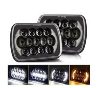 Phares Phare 5x7 "55W Phares Led Pour Jeep Pour Cherokee XJ Camion 4x4 Tout-terrain Rectangulaire Phare Led Carré Avec Tour Simple DRL(2X headlight b)