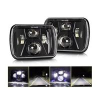 Phares Phare 5x7 "55W Phares Led Pour Jeep Pour Cherokee XJ Camion 4x4 Tout-terrain Rectangulaire Phare Led Carré Avec Tour Simple DRL(2X headlight c)