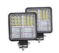Phares Phare Barre Lumineuse Travail Led 72W Blanc Ambre 24 Barra Projecteur Rond Carré DRL Lumière Voiture Pour 4x4 Barre Led Tout-terrain SUV ATV Camion Pelle(2X 177W Strobe)