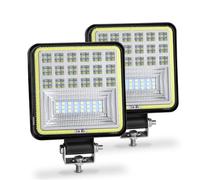 Phares Phare Barre Lumineuse Travail Led 72W Blanc Ambre 24 Barra Projecteur Rond Carré DRL Lumière Voiture Pour 4x4 Barre Led Tout-terrain SUV ATV Camion Pelle(2X 126W work light b)