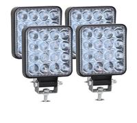 Phares Phare Barre Lumineuse Travail Led 72W Blanc Ambre 24 Barra Projecteur Rond Carré DRL Lumière Voiture Pour 4x4 Barre Led Tout-terrain SUV ATV Camion Pelle(4X Mini 48W 16LED)