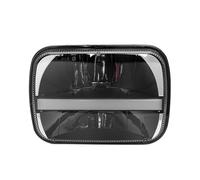 Phares Phare Pour Nissan 240SX Camion 4X4 Noir 5x7 "7X6" Pouces Carré Phare Led Rectangulaire Feux De Route/feux De Croisement Feux De Jour(Black 1 Piece)